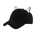 Produktbild Rosennie Unisex Baseball Cap Baseballmütze Hip Hop Einstellbare Basecap Cap Damen Curve Cap Cat Ear Hat Frauen Modische Snapback Trucker Mütze für Draussen Sport Oder auf Reisen Reine