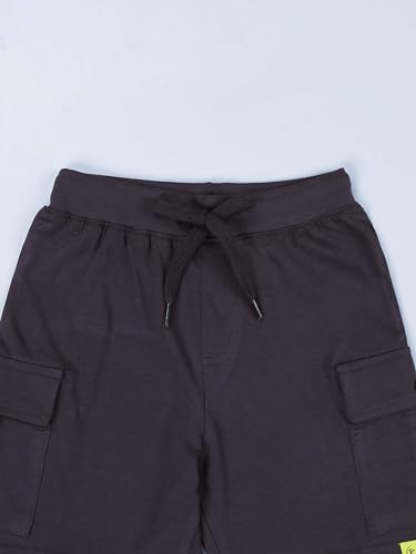 Image of KiddoPanti Boys 100% Cotton Knitted Above Knee Length Basic Cargo Shorts