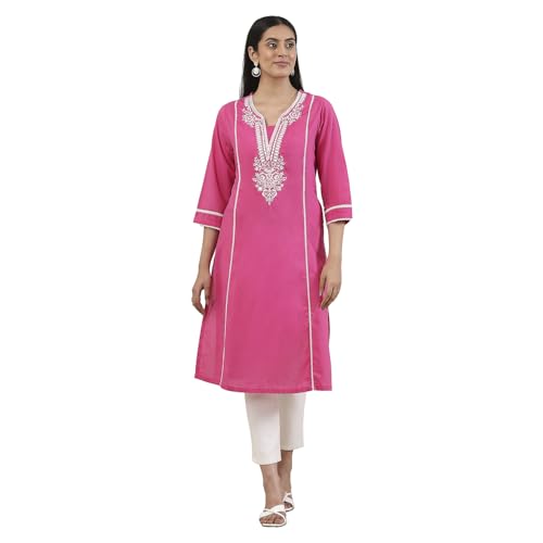 Image of BIBA Women Cotton Straight Kurta