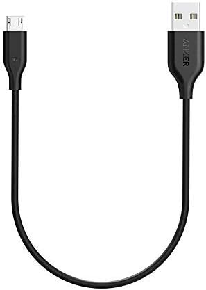 Anker Powerline Micro USB (1ft) - Durable Charging Cable, with Bulletproof Aramid Fiber and 5000+ Bend Lifespan for Samsung, Nexus, LG, Motorola, Android Smartphones and More (Black)