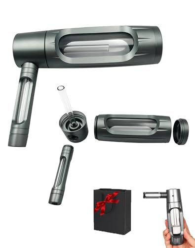 Image of Water Pipe - Portable Hidden Compartment Pipe with Box, Airtight Aircraft Grade Aluminum Metal, Pocket-Sized, Easy to Use and Clean(Grey)
