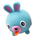 TOYANDONA Vent Decompression Stress Toys Dog Ball Gifts for Out Class Fidget Toystongue Talking Squeaky Latex with Screaming Adorable Tongue Blue Squeak Games Teenagers Sound Adults (Blue, 10x9cm)