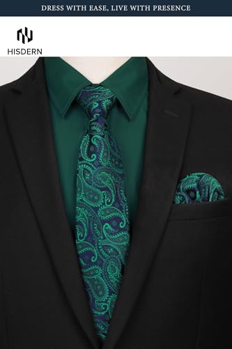 Image of HISDERN Mens Dress Shirt with Tie Pocket Square Set Classic Button Down Shirt Matching Tie Long Sleeve Shirts