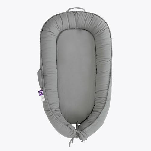 Image of Infant Lounger, Baby Nest Cover for Baby Girls & Boys, Newborn Essentials for Baby 0-12 Months, 100% Cotton Breathable(SlateGray, Cotton)