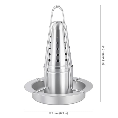 JIEHIN 2 Stück Edelstahl Hähnchen Ständer, Bräter Huhn Halterung Vertikal Hähnchen Ständer Grill, Hähnchengriller, Hähnchenbräter Grill, Hähnchenbräter für Hausgrill, 17.5 x 24 cm