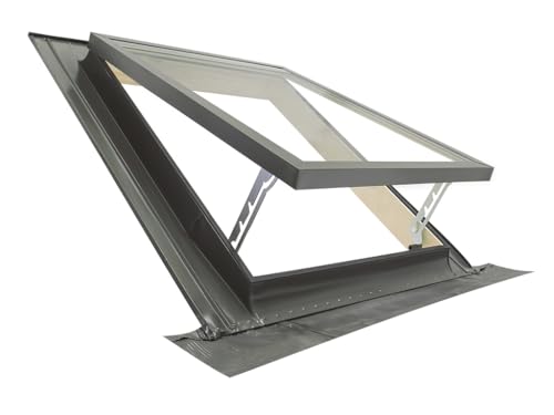 Lucernario CLASSIC VASISTAS PLUS | Finestra per accesso al tetto | Legno di abete e Alluminio | Vetrata Antigrandine + Antinfortunistica | Made in Italy | 78x98 Base x Altezza