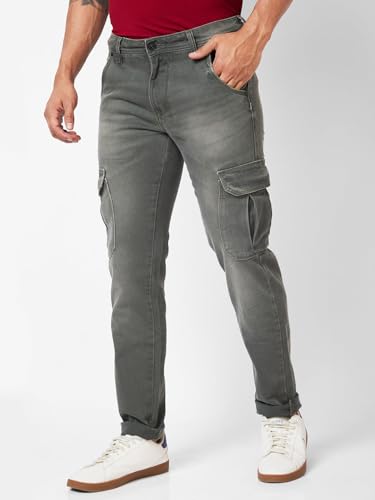 Image of Spykar Men's Kano Slim Fit Mid-Rise Jeans (Ankle Length)
