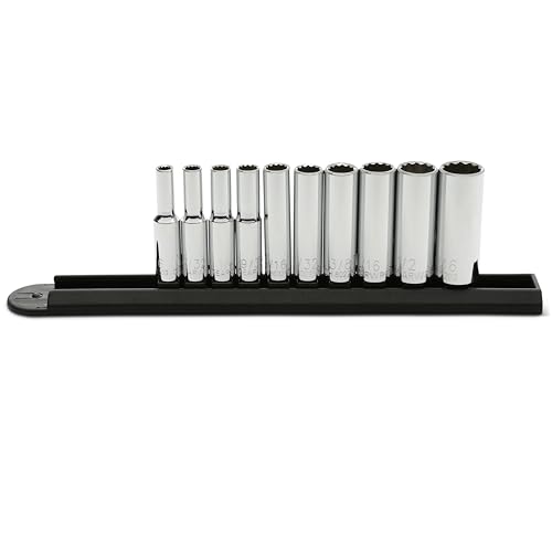 GEARWRENCH 10 Pc. 1/4' Drive 12 Pt. Deep Socket Set, SAE - 80309D