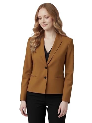 Image of ROCKSY Formal, Smart Casual Blazer for Women, Regular Fit Stylish Blazer for Women (in, Alpha, 2XL, Regular, Yellow)
