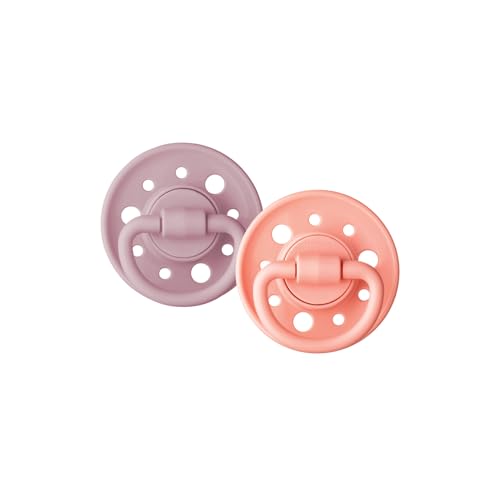 DODIE Sucettes Rondes GAÏA, tetine pour bébé, 6-36 mois, Rose, Lot de 2
