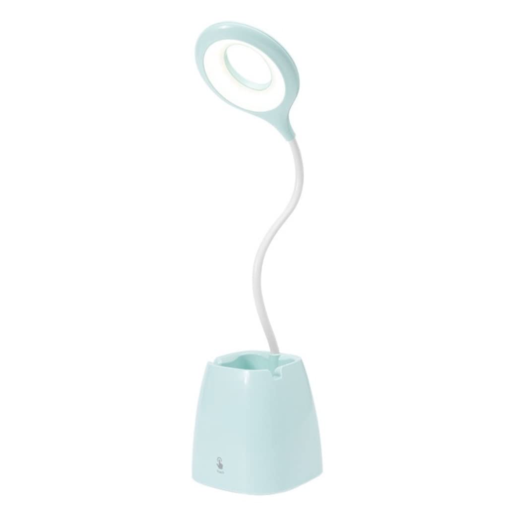 Habrur Klemmleuchte Schreibtischlampe Dimmbare LED-Schreibtischlampe Mit Stifthalter USB-Lesetischlampe Nachttisch-Augenschutz Touch-Control-Lesetischlampen Leselampe Klemmlampe (Blue : Blue)