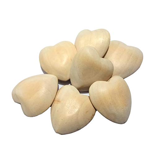Image of 10pcs Natural 40mm Unfinished Wood Hearts Beads with Holes Eco-Friendly Wooden Handing Materials DIY Beading Craft Accessories (40mm 10pcs)