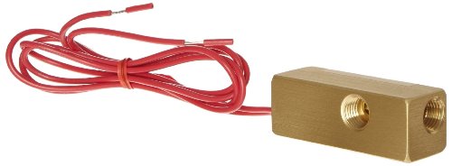 Gems Sensors FS-927 Series Brass Compact Flow Switch, Elbow, Piston Type, Normally Open, 0.25 gpm Flow Setting, 1/4" NPT Female