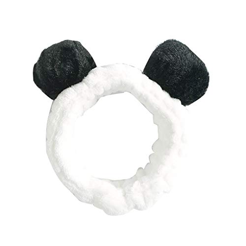Hotaluyt Femmes Mignon Grandes Oreilles Confortable Nettoyant Visage Bain Porte-Cheveux élastique Bandeau Filles Bandeaux Accessoires de Maquillage Cover