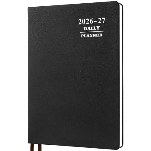 KESOTE Large Daily Planner 2026-2027 Full Page Per Day Hourly Schedule 8.5 x 11 Academic Diary Day Planner 12 Month (July 2026 - June 2027) Black