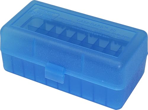 MTM 50 Round Flip-Top Rifle Ammo Box WSSM, 500 S&W (Clear Blue)