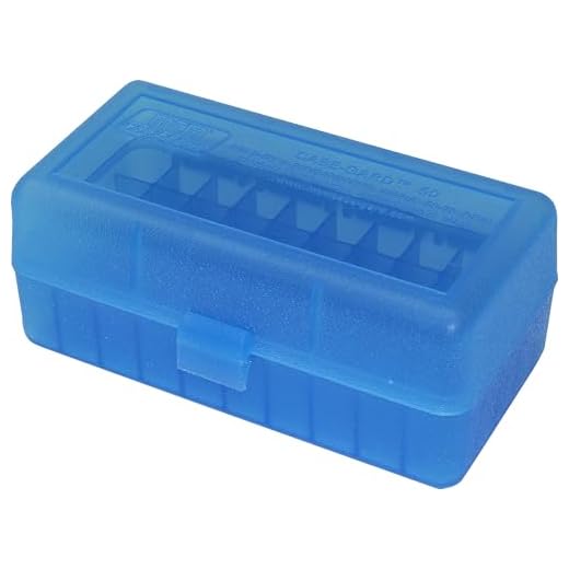 MTM 50 Round Flip-Top Rifle Ammo Box WSSM, 500 S&W (Clear Blue) , 2.46-Inch
