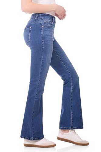 Women's Stretchy Pull-On Cindy Mid-Rise Classic Shaping Bootcut Jean2