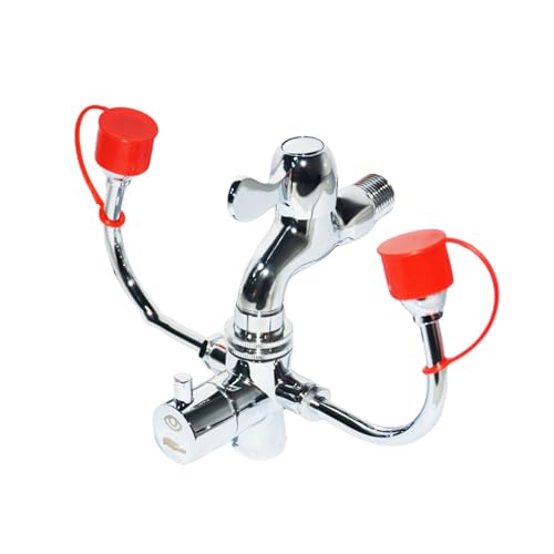 GJLRS Estación de Lavado de Ojos montada portátil, estación de Lavado de Cara de Ojos de Emergencia, Acero Inoxidable, lavaojos de Doble propósito para Lavado de Manos y Ojos