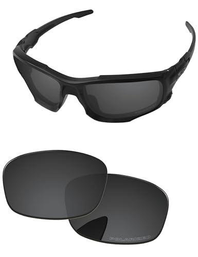 PapaViva Replacement Lenses for Oakley Si Ballistic Shocktube OO9329 Sunglass Solid Black Polarized