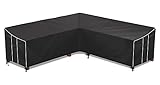 Patio Sectional Sofa Cover, Waterproof Outdoor V-Shaped Sectional Cover, 600 D Heavy Duty Outdoor Sofa Cover with Air Vent, 115' L (on Each Side) x 33.5' D x 31' H, Large Patio Furniture Cover, Black