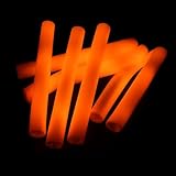 Zenda Club - Lote de 15 palos luminosos LED 48 cm - Color naranja - Espuma de alta calidad - 3 modos (fijo/clap/Flash) - Palos para fiestas, conciertos, bodas, aniversarios - Autonomía 8 H