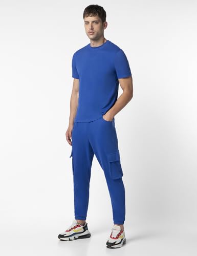 Image of FYLTR Men's Crewneck Terry Cotton Blend Co-ord Set | Half Sleeve T-shirt| Jogger with Side & Cargo Pockets | Tracksuit | Winter Co-ord set for Men
