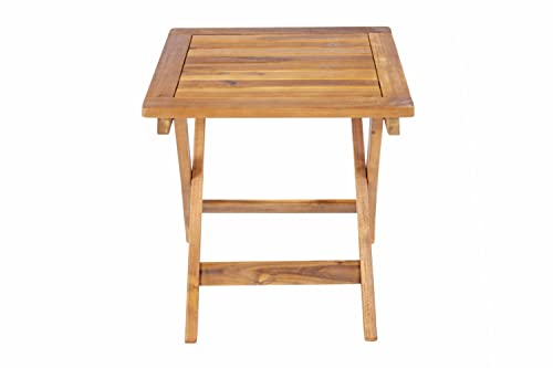 SAM Möbel Outlet SAM Beistelltisch Kaffee, Garten-Möbel aus Akazie-Holz massiv, Kleiner Garten-Tisch 46x46 cm, für Balkon Terrasse Garten, Hartholz Klapptisch in braun