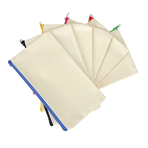 YAYODS 30PCS Canvas Pencil Case, Canvas Makeup Bags with Multicolor Zippers - Image 2