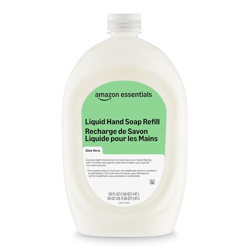 Amazon Essentials Liquid Hand Soap Refill, Aloe Vera, Moisturizing Formula, 50 Fl Oz, Pack of 1