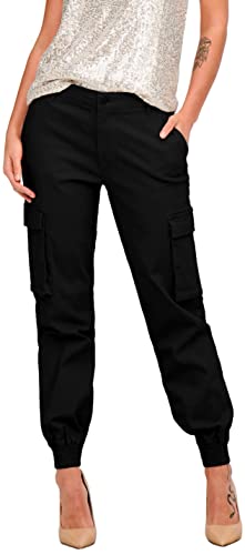 ONLY Damen Onlbetsy-alva Mw ANK Cargo Trousers PNT Hose, Schwarz, 40W / 30L EU