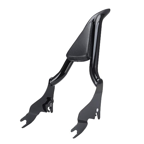 Bravema Detachable Motorcycle Sissy Bar, Passenger Backrest Rear Pad Fit for Harley Touring CVO Road Glide Street Road King 2009-2022 (18 inch Black)