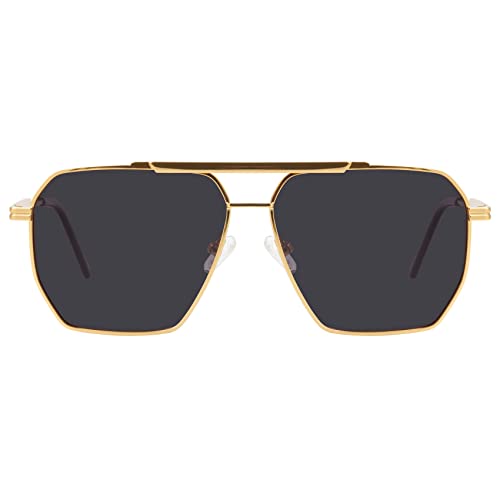 mosanana Square Polarized Aviator Sunglasses for Women Men Metal Classic Retro Vintage MS52242