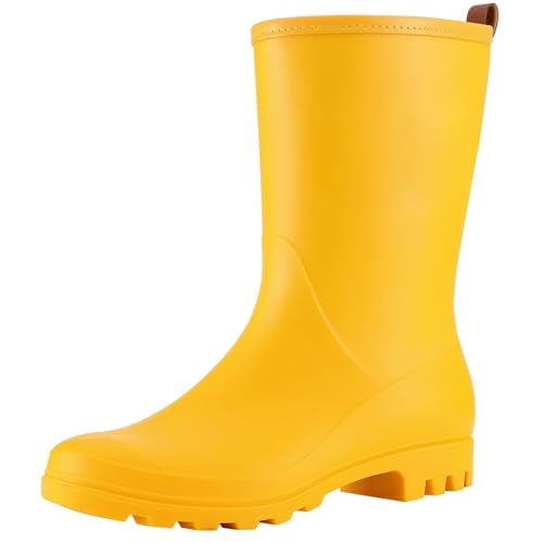 Image of Asgard Women's Mid Calf Rain Boots Waterproof Garden Shoes Slip on Rubber Boots