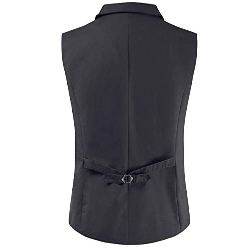 Allthemen Gilet hommes à double boutonnage Slim Fit Gilet de Costume Western Gilet d'affaires Noir M - Image 3