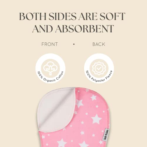 Dodo Babies 5-Pack Baby Burp Cloths – Soft, Absorbent Organic Muslin Burp Cloths – Includes Pacifier Case And 2 Pacifier Clips – Colors: Pink, White And Grey #TOP2