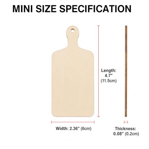 Tabla de cortar mini de madera con mango, pack 12 unidades miniatura 4