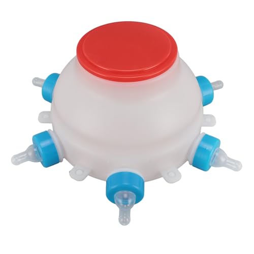 Lamb Milk Feeder Bottle, 6 Pacifier Round PC Plastics Easy to Clean Sheep Feeding Cup, Portable Safe Milk Pot for Piglet Lamb, Lamb Feeding Bottle for Piglets and Lambs