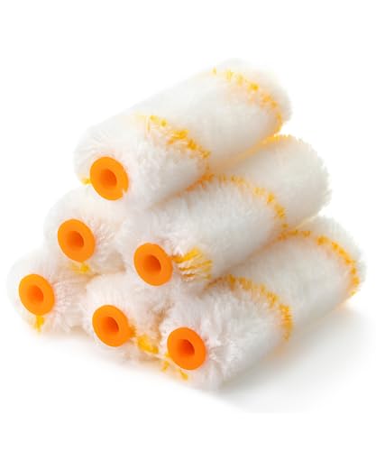 Bates- Paint Roller Covers 6 Pack 4-Inch Covers for Paint Roller 4 Inch Paint Roller Covers 4 Paint Roller Covers Covers for Paint Rollers 4 Inch 4 Inch Rollers for Painting Small Paint Rollers