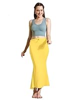 Jaanvi fashion Lycra-Saree Shapewear Petticoat für Damen, Baumwollmischung, Petticoat, Röcke für Damen, gelb, L