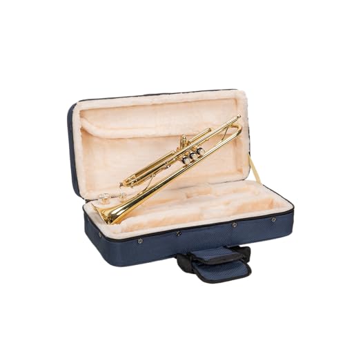 Crossrock Bb Trumpet Foam Case | Lightweight Blue Gig Bag with Structured Exterior Plush Interior & Storage Pockets (CRP300TRBL-R)