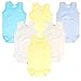 Blue Eyes Baby und Kinder Babybody ohne Arm, für Jungen und Mädchen, aus 100% natürliche Baumwolle, Body Set (6-9 Monat, 6er-Junge)