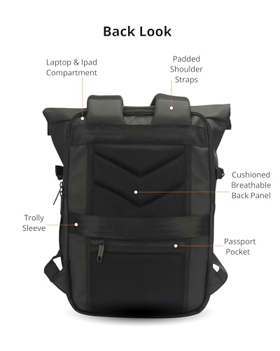 Image of CarryPro H25 MINI 30L Roll-Top Laptop & Travel Backpack | Fits up to 16-Inch Laptop | Removable Camera Box | Water-Repellent | For Work, Travel & Photography