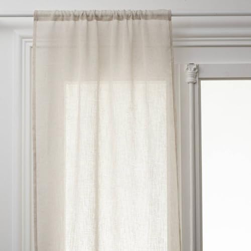 Atmosphera - Lot de 2 voilages Fred - Lin 60x160 cm