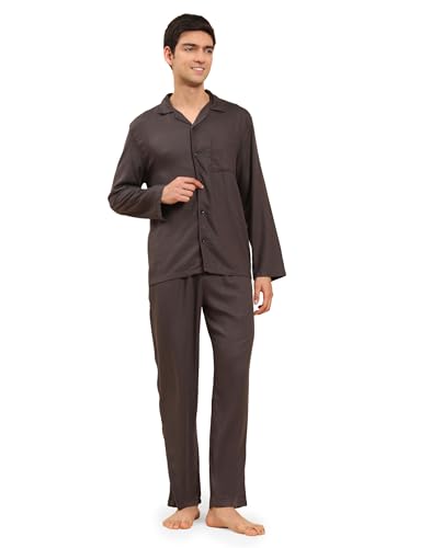 Image of B STORIES Men's 100% Cotton Full Sleeve PJ Set - Checkered Nightwear Set | Soft Loungewear | Comfortable Sleepwear | Stylish Casual Home Wear Shirt & Pant (S-XXL)