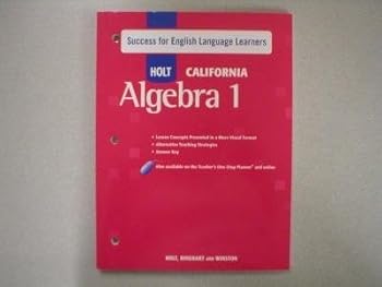 Paperback Holt Algebra 1 California: Success for English Language Learners with Answers Algebra 1 Book