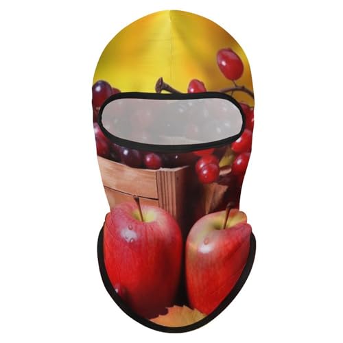 Balaclava para hombre y mujer con diseño de hojas rojas de otoño y frutas, máscara facial protectora contra el sol, transpirable y de cobertura total para senderismo, ciclismo, correr y conducir miniatura 7
