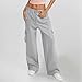 Drymnoc Women's Lounge Sweatpants Wide Leg High Waisted Baggy Pants Fashion Drawstring Athletic Joggers Causal Loose Trousers Light Gray