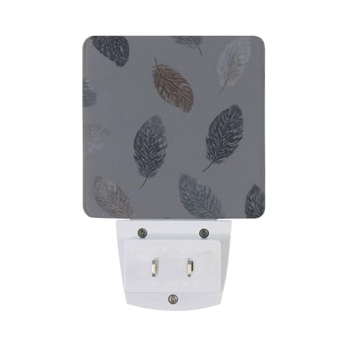 Luz Nocturna LED Sensor Gris con Diseño Pequeñas Plumas miniatura 6