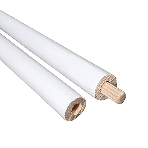 Kit Varão de Cortina 2mts 19mm Branco de Madeira Conjunto 11 peças Suporte Jogo Completo para Instal